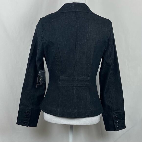 Anthropologie Nicole Miller Cottage Boho Cropped Blazer Jean Jacket NWT Size 4 - Picture 4 of 11